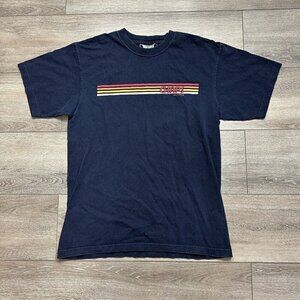 Vintage Chaps T-shirt Stripes Size M Blue Made In Canada